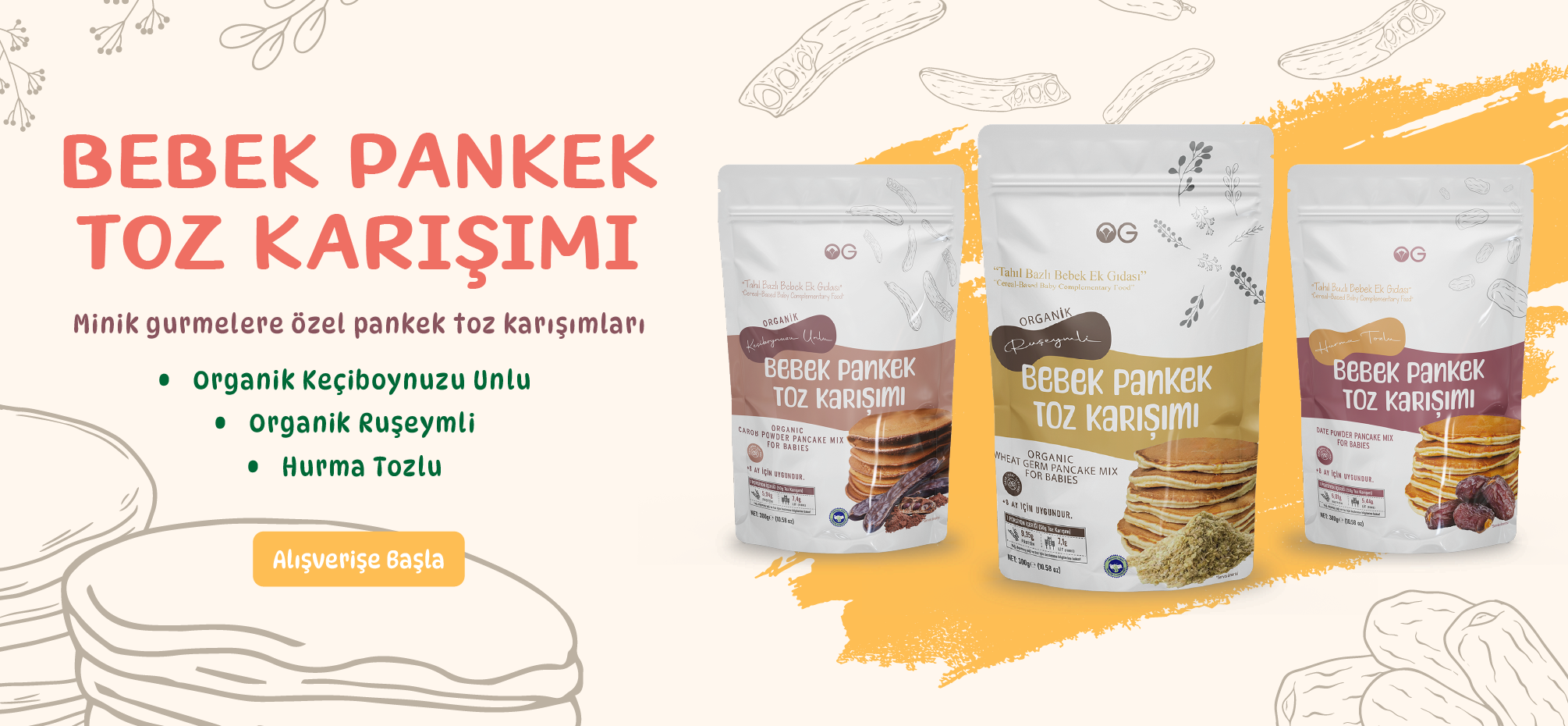 Bebek Pankek Toz Karışımları OG Store'da