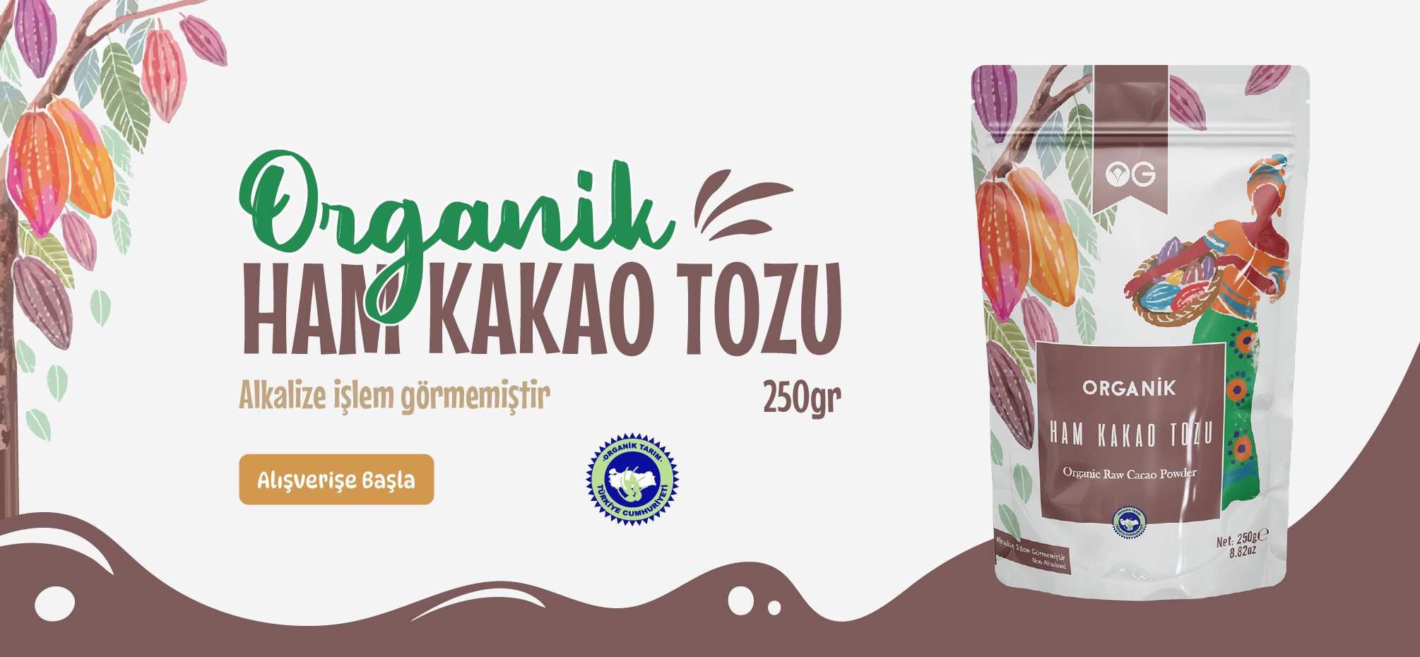 Organik ham kakao tozu OG Store'da