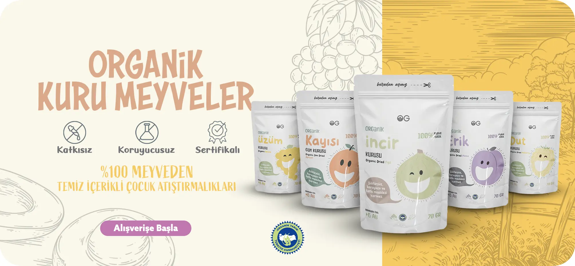 Organik Sertifikalı Meyve Kuruları