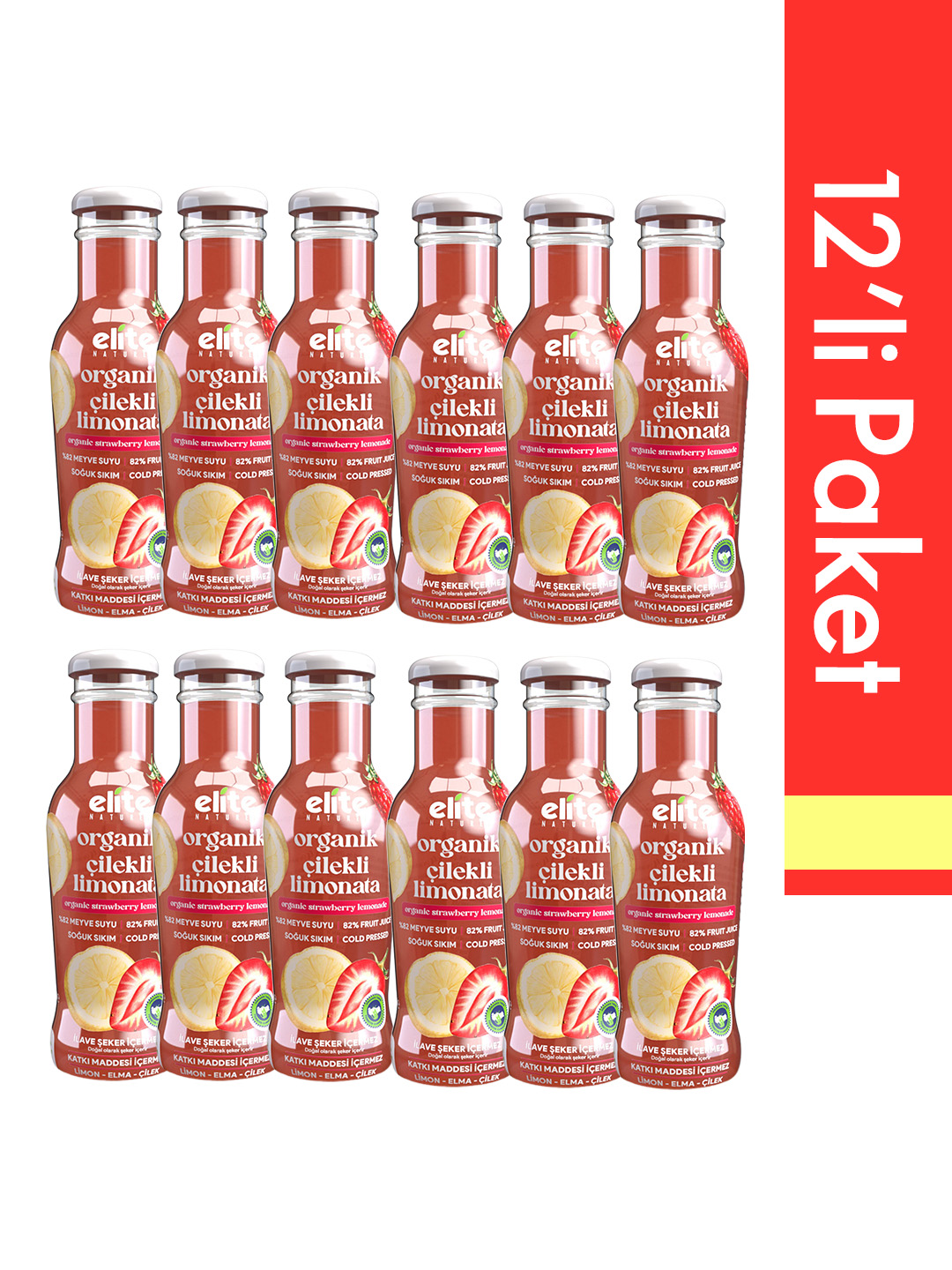 12'li Organik Çilekli Limonata 250 Ml