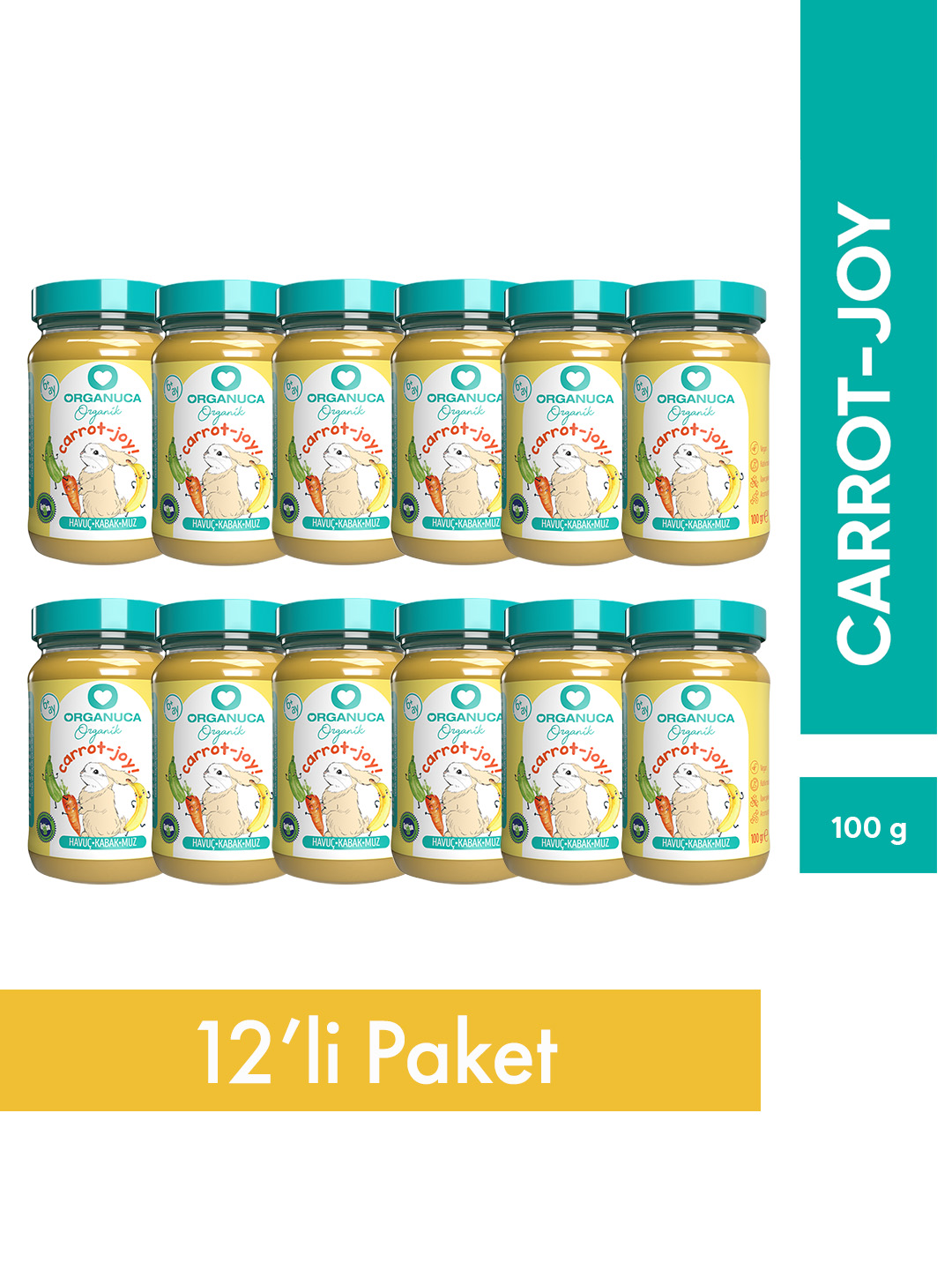 12'li Organik Ek Gıda Carrot-Joy 100 G (Meyve-Sebze Püresi)