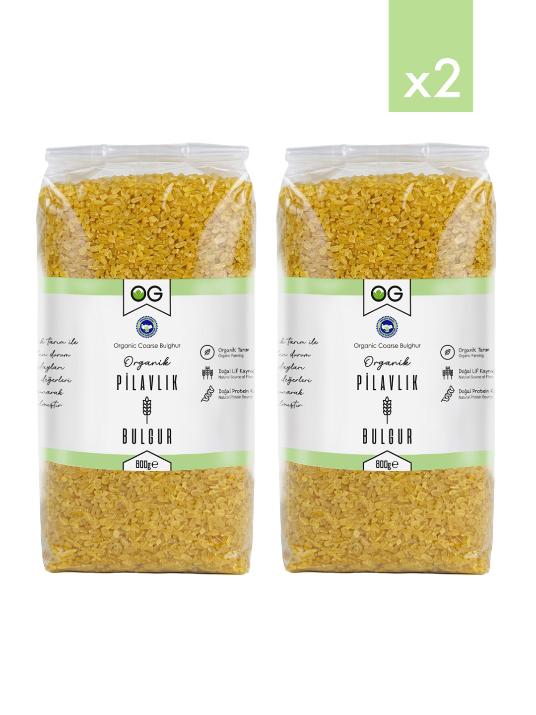 2’li Organik Pilavlık Bulgur 800 Gr