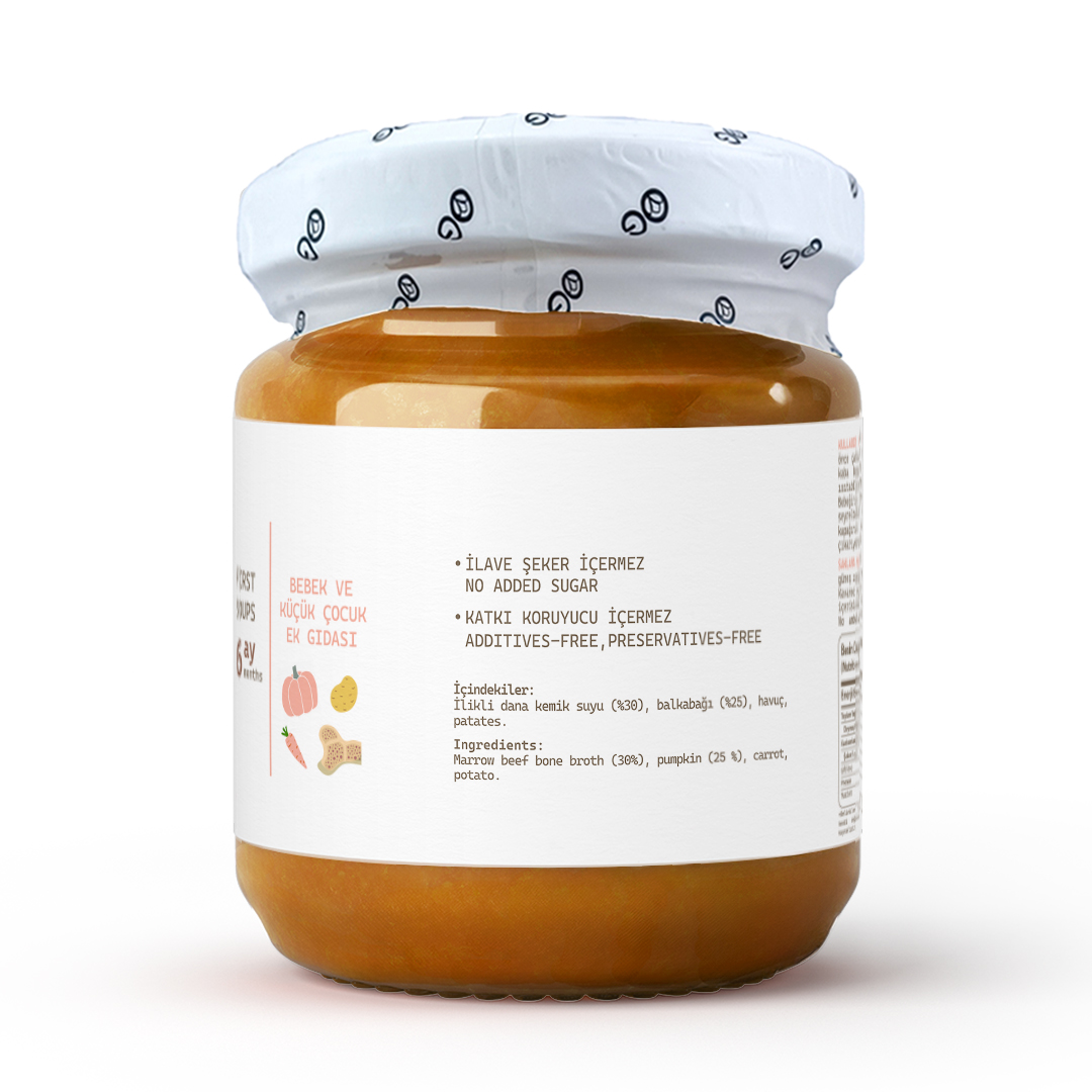 2'li Kemik Sulu Balkabağı Çorbası 200g +6 Ay 2'li Kemik Sulu Balkabağı Çorbası 200g +6 Ay