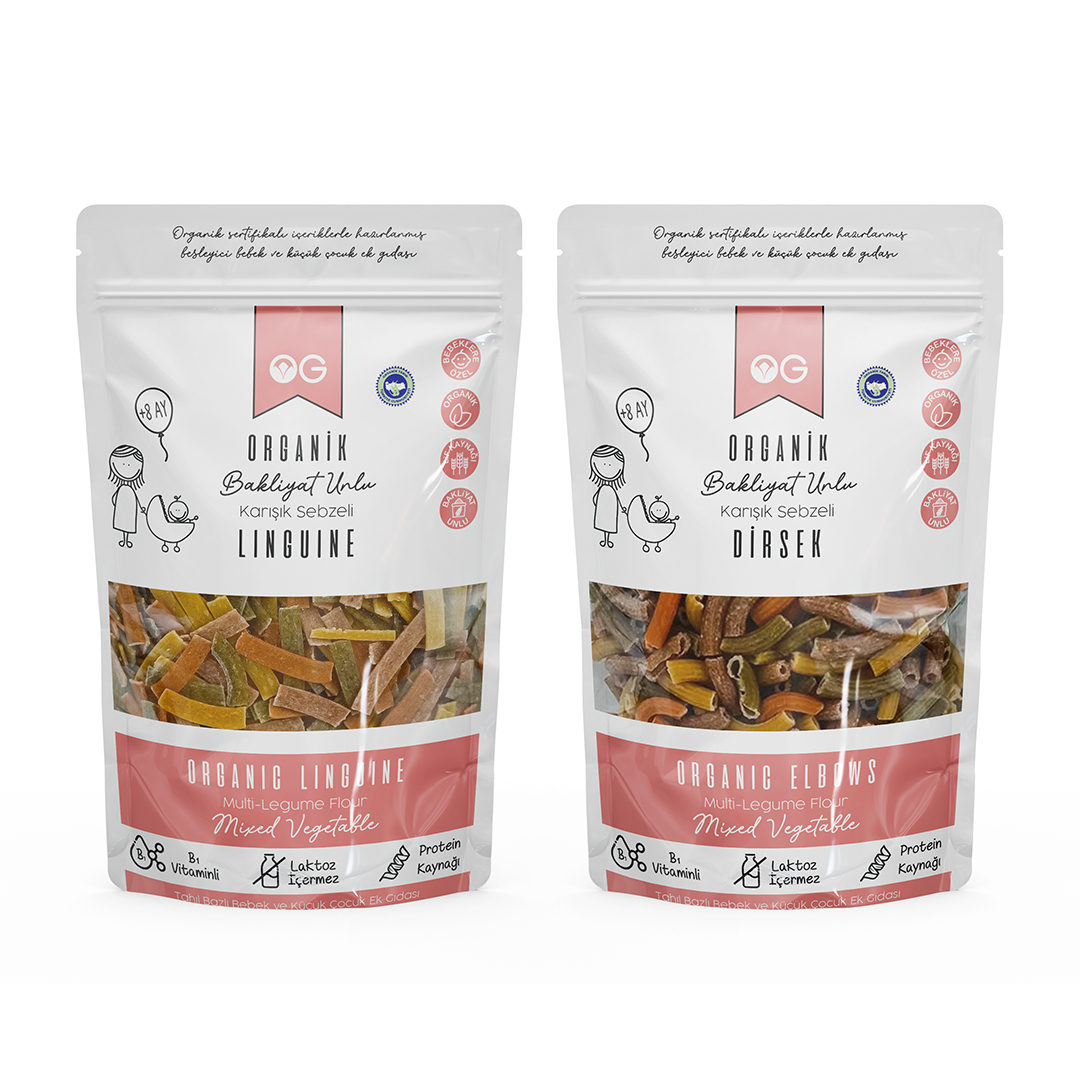 2'li Organik Bakliyat Unlu Makarna Seti +8 Ay 2'li Organik Bakliyat Unlu Makarna Seti +8 Ay