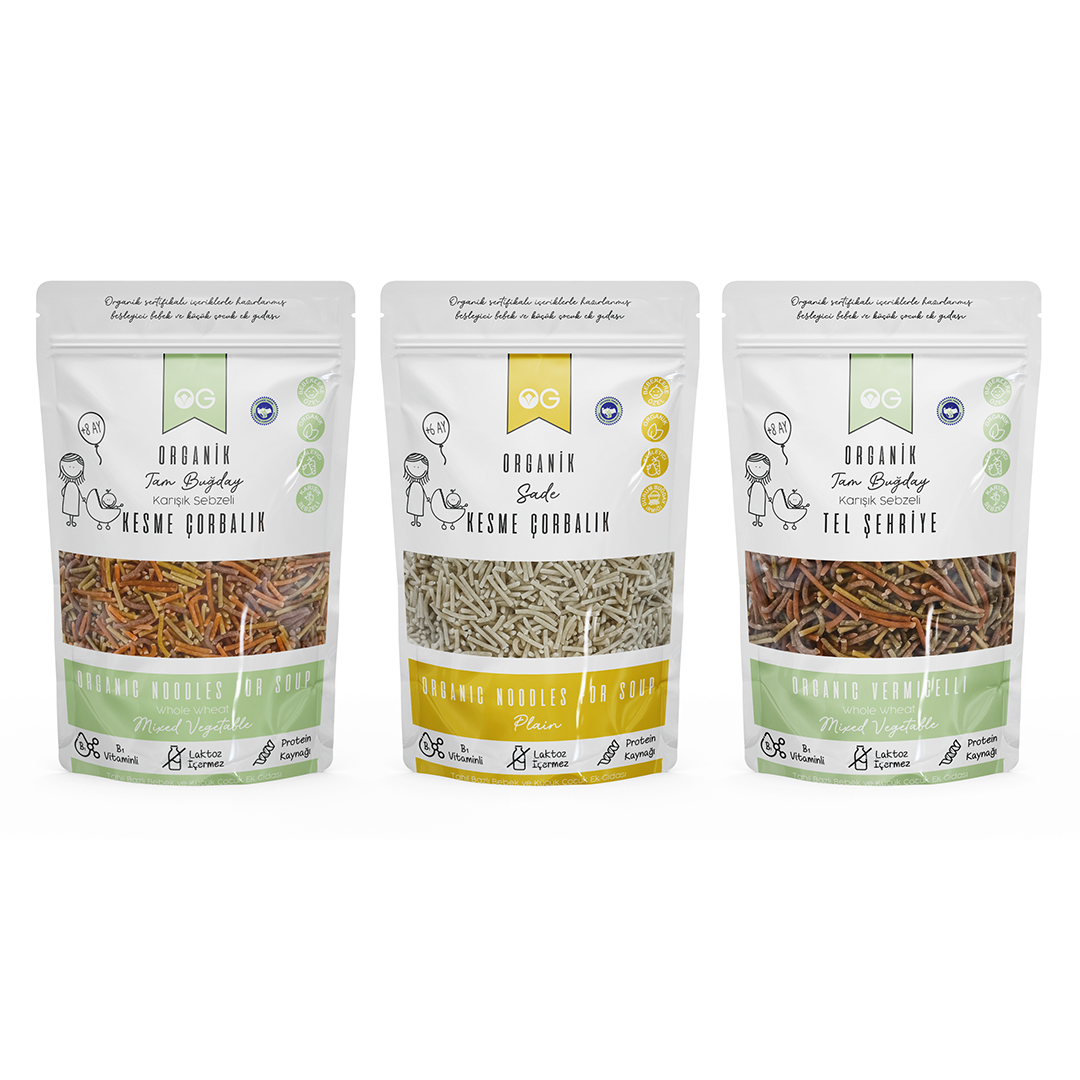 3'lü Organik Çorbalık Ve Şehriye Seti +8 Ay 3'lü Organik Çorbalık Ve Şehriye Seti +8 Ay