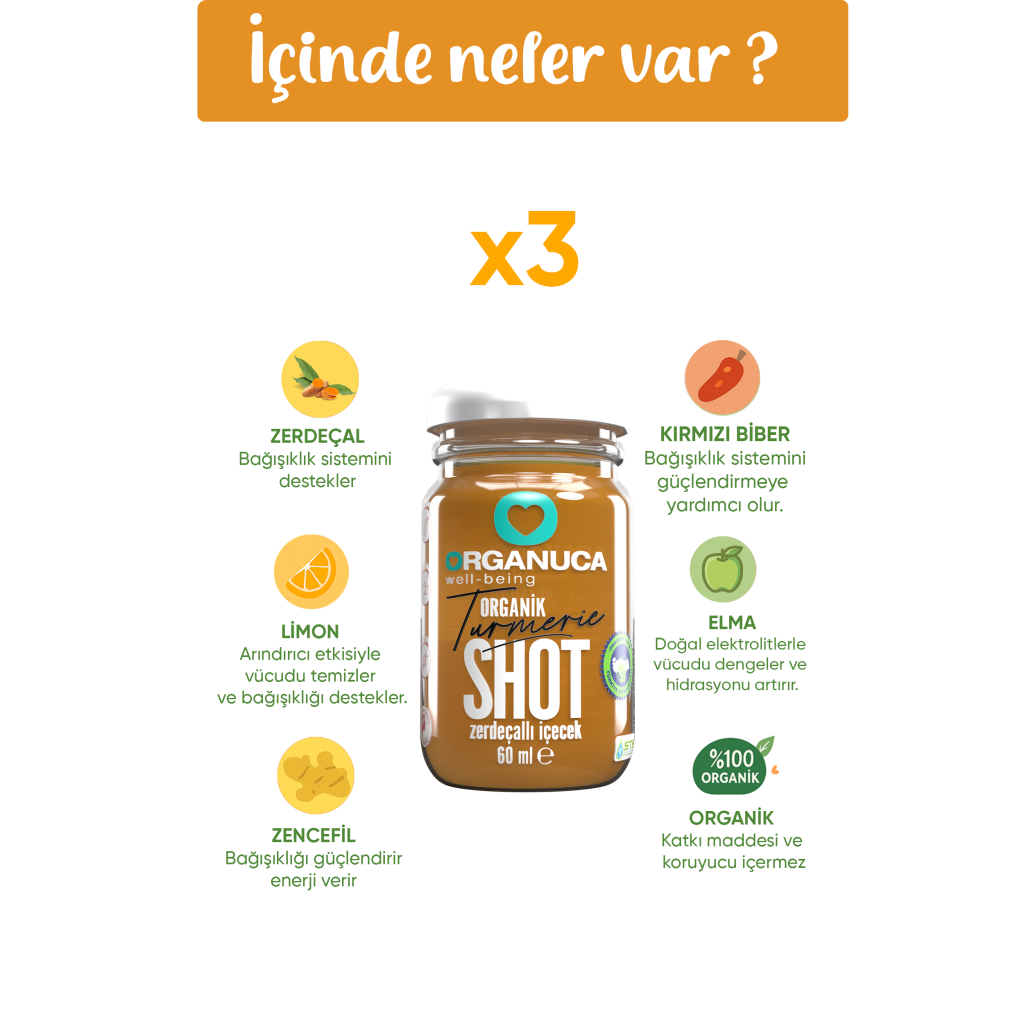 3’lü Organik Immunıty Shot 60 Ml 3’lü Organik Immunıty Shot 60 Ml