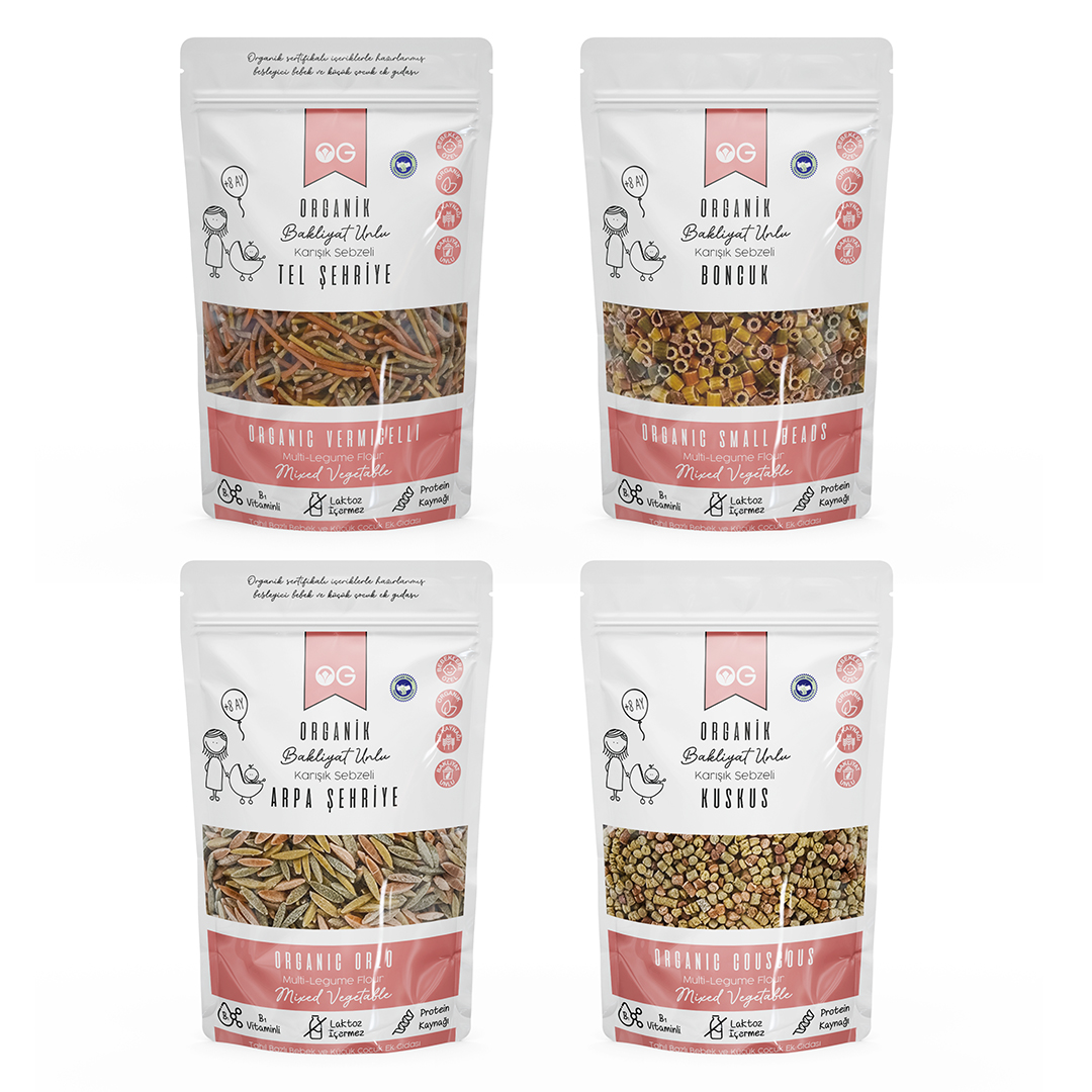 4'lü Organik Bakliyat Unlu Makarna Seti +8 Ay 4'lü Organik Bakliyat Unlu Makarna Seti +8 Ay