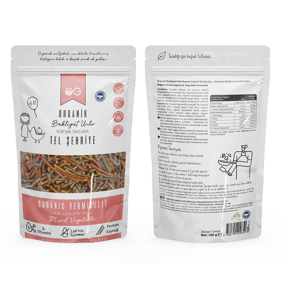 4'lü Organik Bakliyat Unlu Makarna Seti +8 Ay 4'lü Organik Bakliyat Unlu Makarna Seti +8 Ay