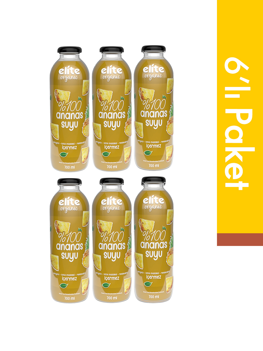 6'li %100 Ananas Suyu 700 Ml