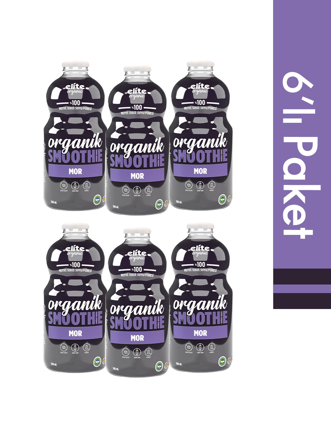 6'lı Organik Mor Smoothie 946 Ml