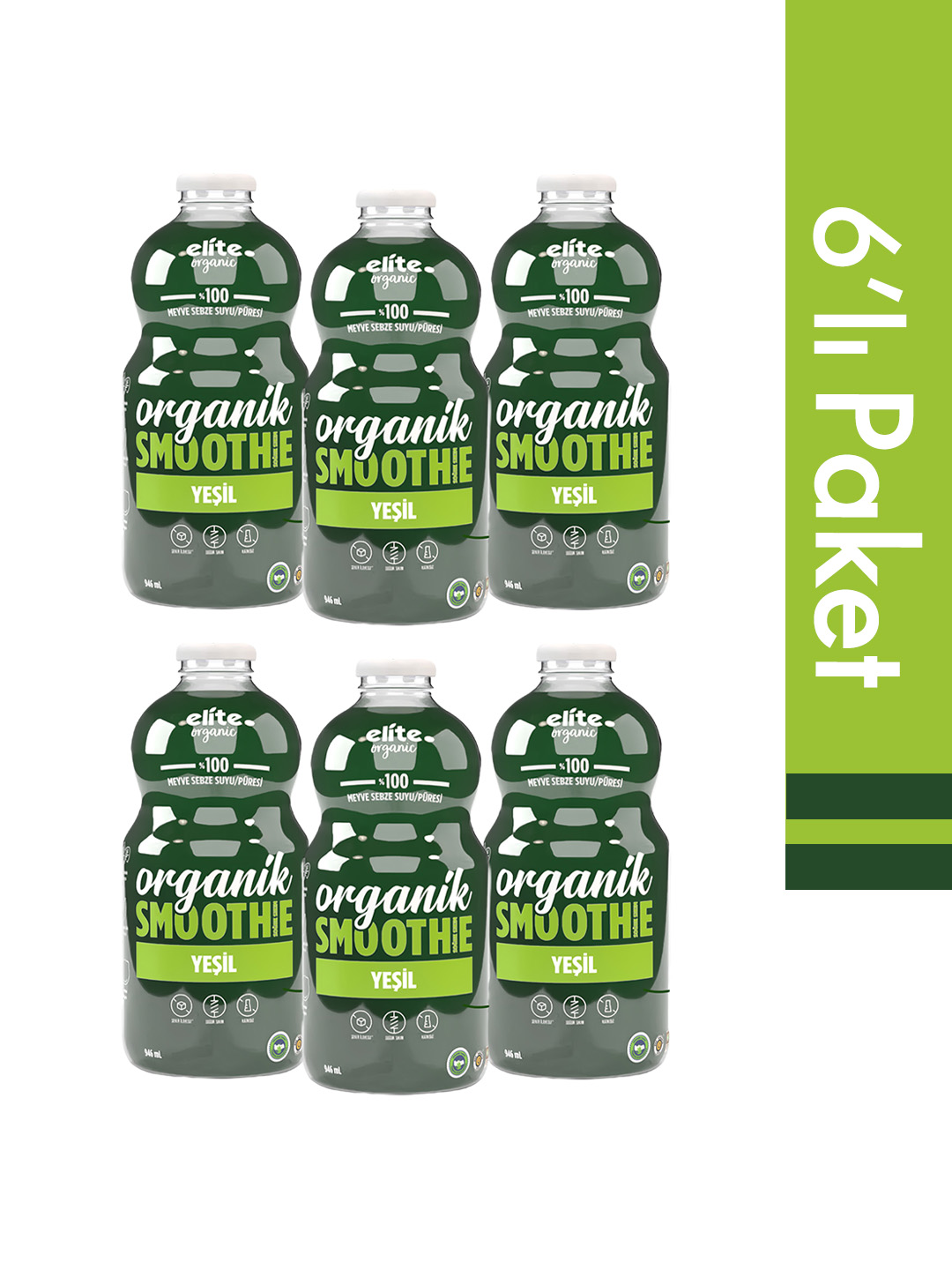 6'lı Organik Yeşil Smoothie 946 Ml