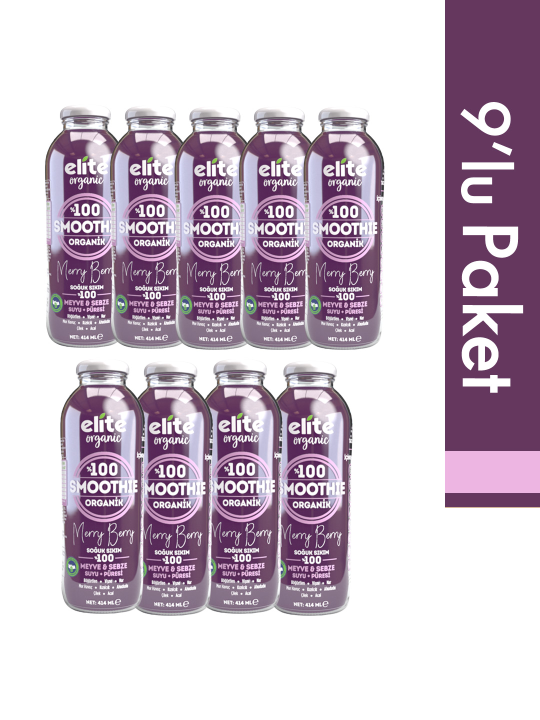 9'lu Organik Smoothie Merry Berry 414 Ml