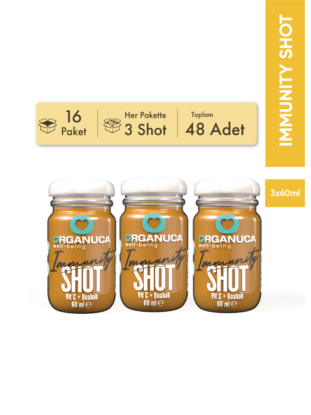 Avantajlı 16 Paket 3’lü Immunıty Shot 60 Ml- 48 Adet
