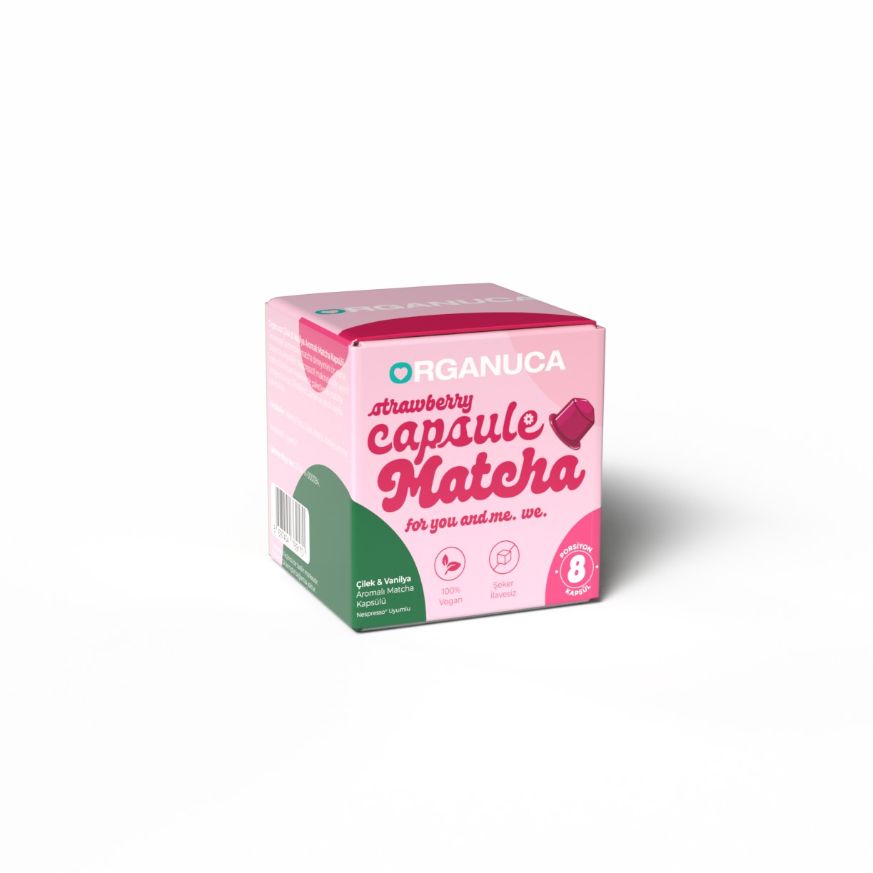 Çilek & Vanilya Aromalı Matcha Kapsülü - 8 Kapsül