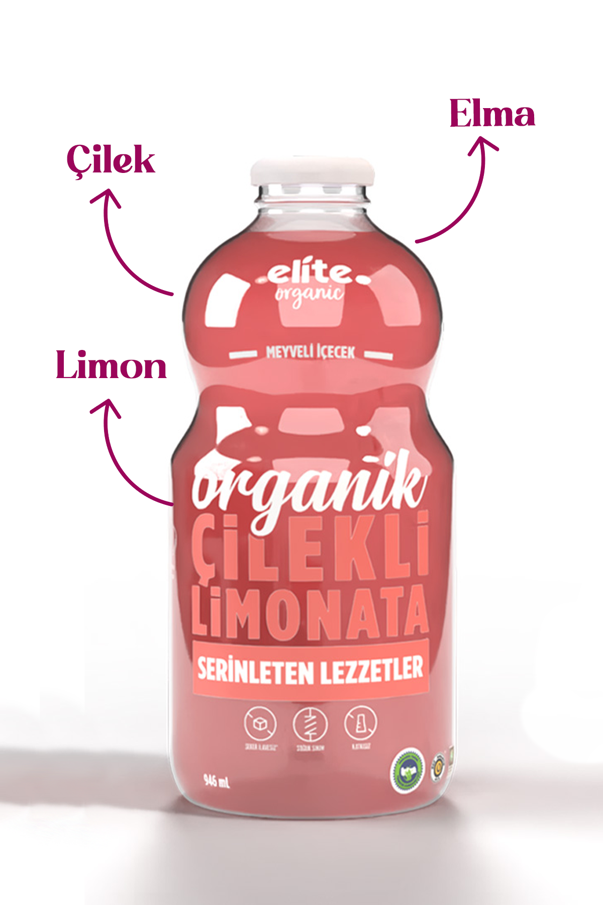 Organik Çilekli Limonata 946 Ml Organik Çilekli Limonata 946 Ml