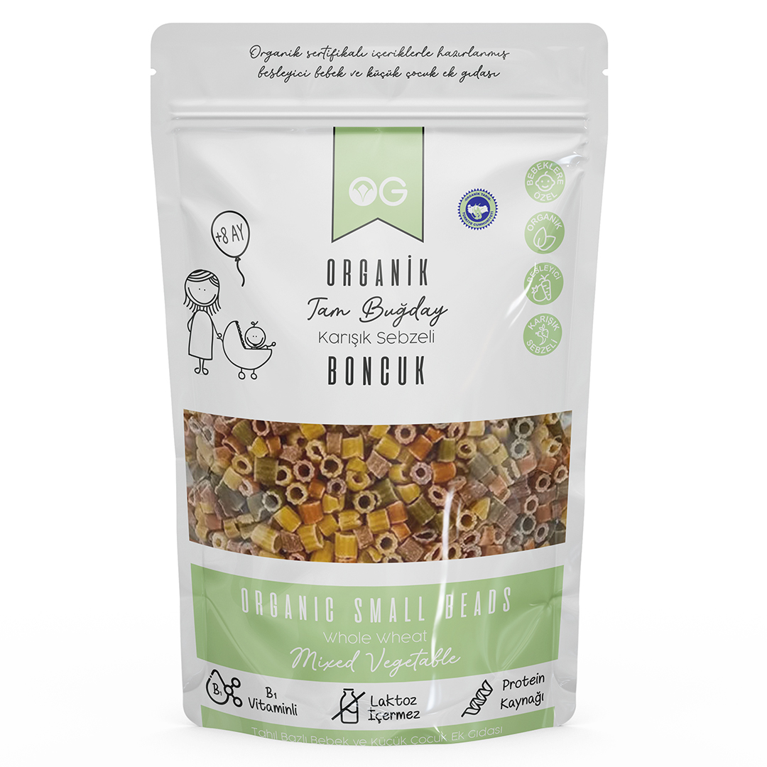 Organik Karışık Sebzeli Tam Buğday Boncuk Makarna 200 Gr +8 Ay Organik Karışık Sebzeli Tam Buğday Boncuk Makarna 200 Gr +8 Ay