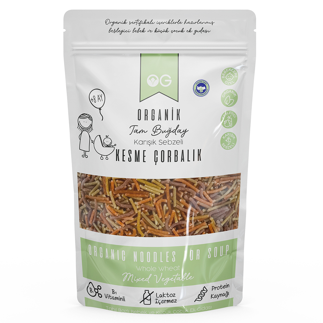 Organik Karışık Sebzeli Tam Buğday Kesme Çorbalık 200 Gr +8 Ay Organik Karışık Sebzeli Tam Buğday Kesme Çorbalık 200 Gr +8 Ay