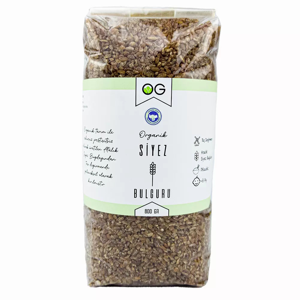 Organik Pilavlık Siyez Bulguru 800 Gr +8 Ay