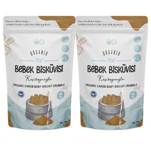 2'li Organik Keçiboynuzlu Toz Bebek Bisküvi Seti +6 Ay
