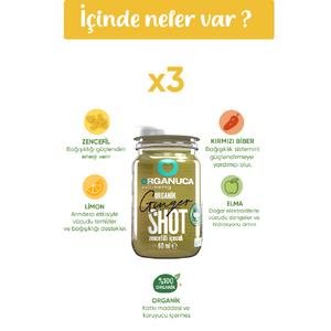 3’lü Organik Zencefilli İçecek Gınger Shot 60 Ml