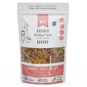 Organik Karışık Sebzeli Bakliyat Unlu Boncuk Makarna 200 Gr +8 Ay